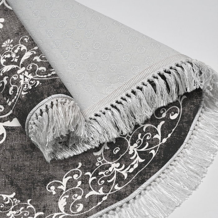 Conceptum Alfombra de 180 x 180 cm Gris y Blanco